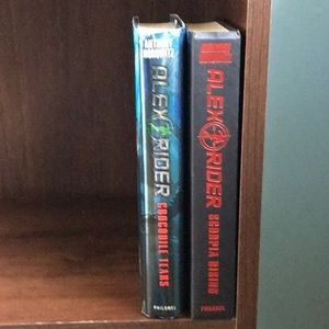 Alex Rider crocodile tears and Scorpia riding.